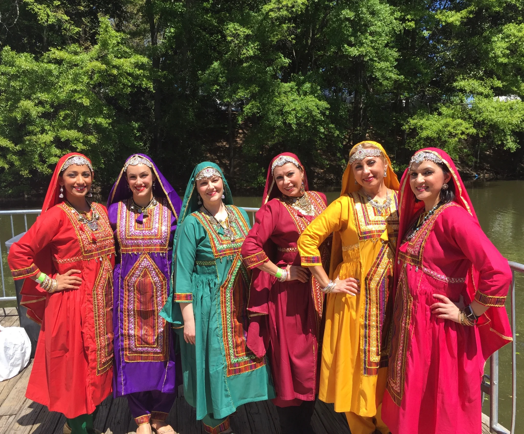Kashmiri costumes at waterfront