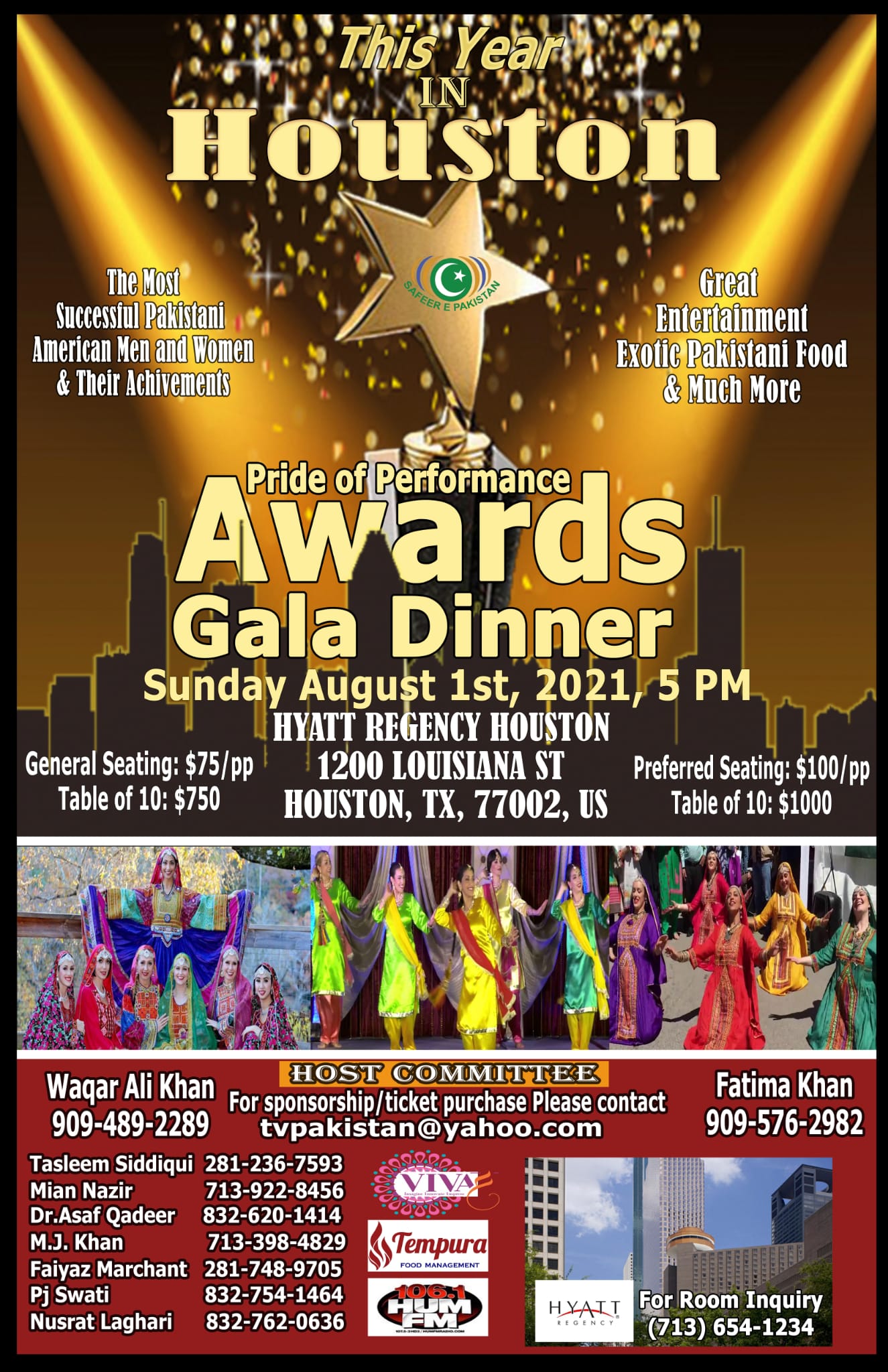 Safeer-e-Pakistan Pride of Performance Awards Gala Houston 2021 poster