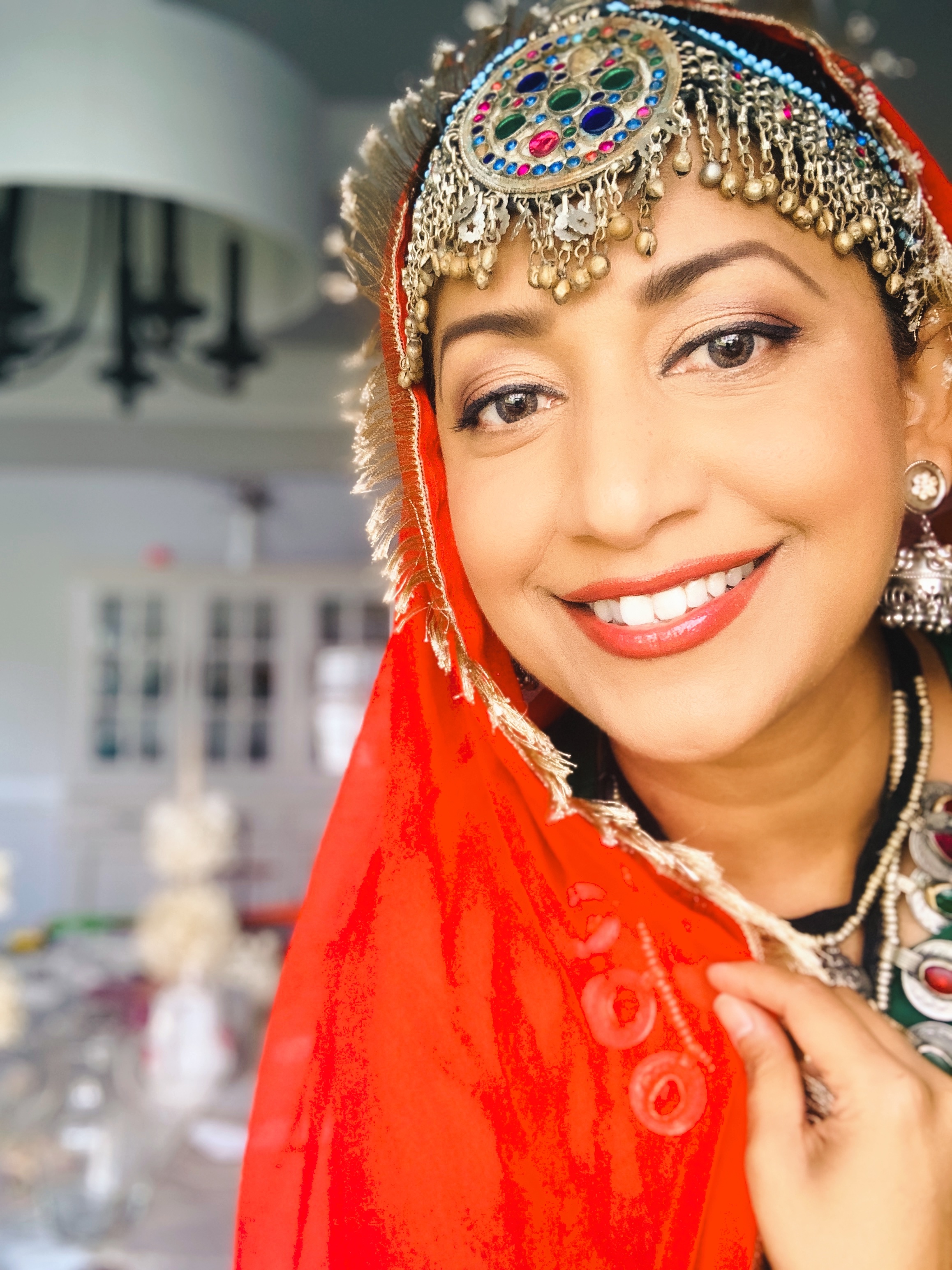 Sanam Azeem in Kashmiri/Afghani headdress