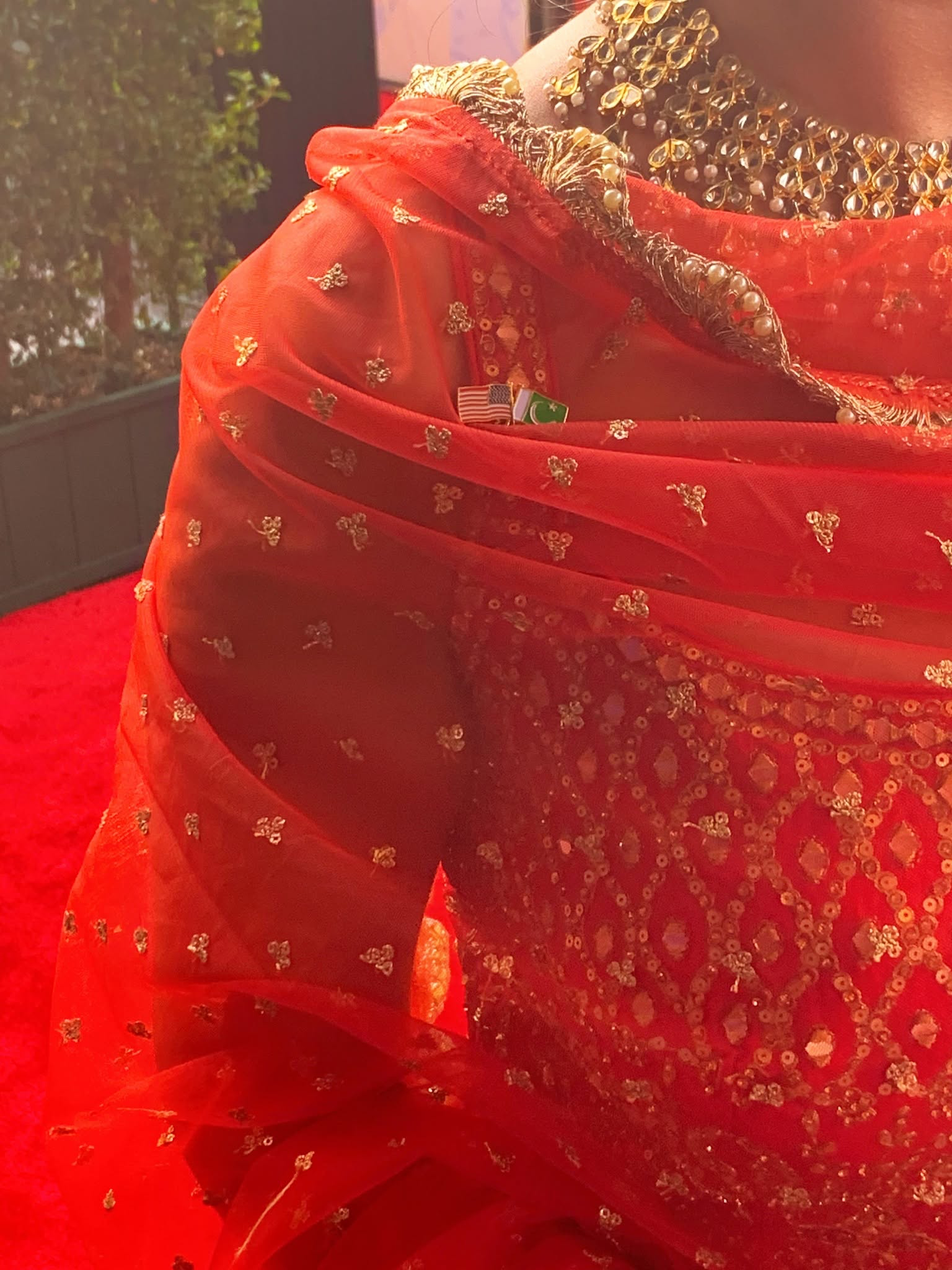 US and Pakistan flags pin at premiere