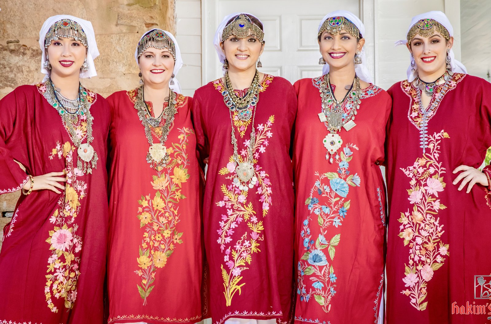 Sanam Studios in red embroidered dresses