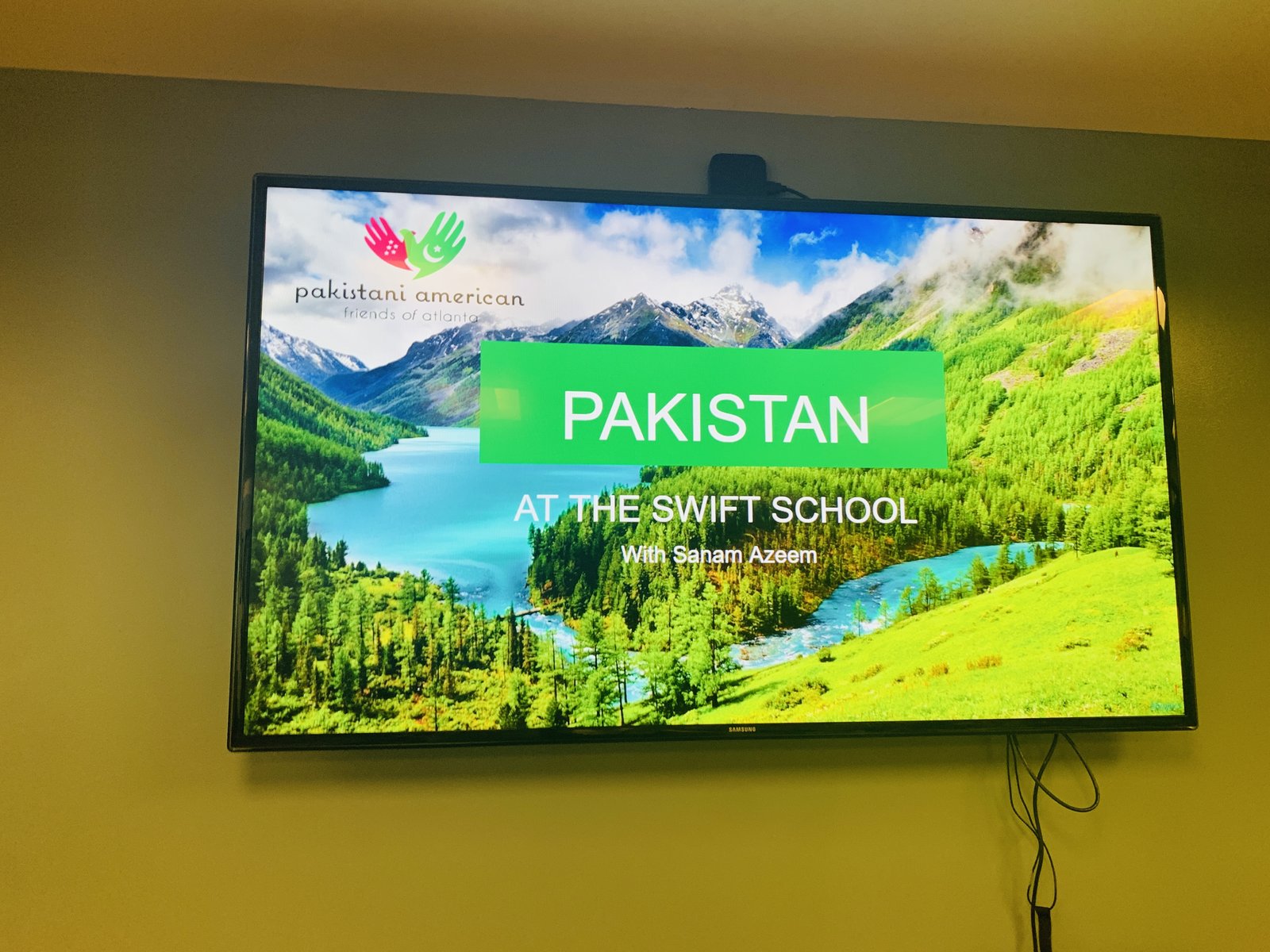 Pakistan at the Swift School with Sanam Azeem — title slide